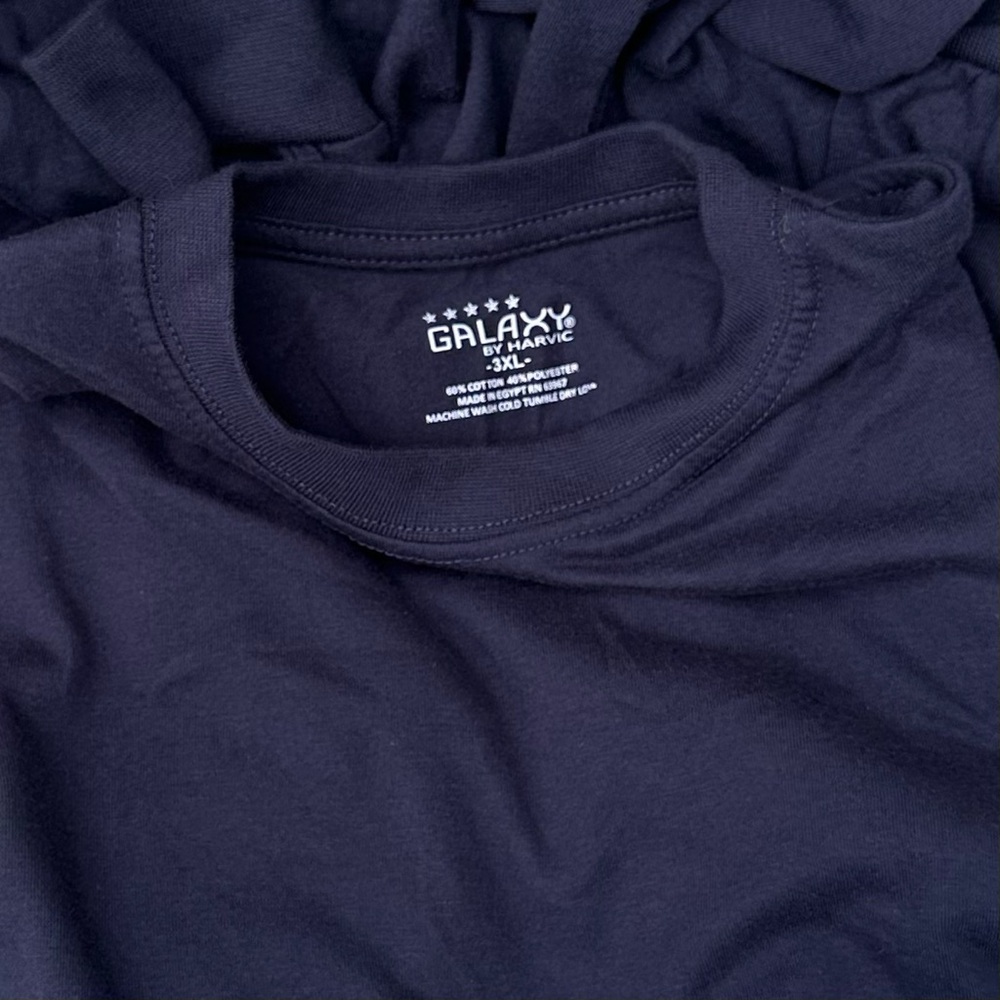NWT Galaxy By Harvic Men's Navy Blue Long Sleeve Crewneck‎ T-Shirt Size 3XL